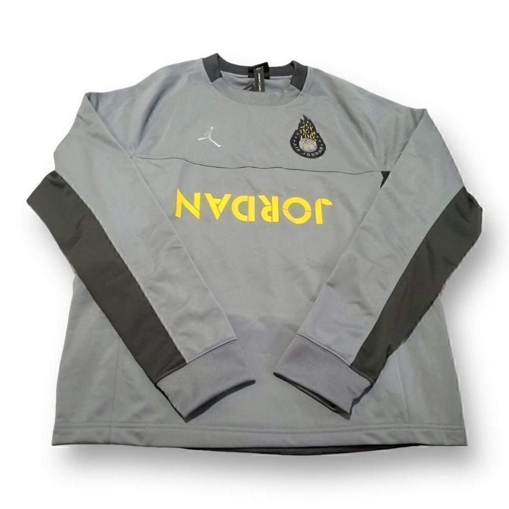 Nike Air Jordan 4 Cool Gray Long Sleeve Pull Over Shirt CJ9081-065 size Medium